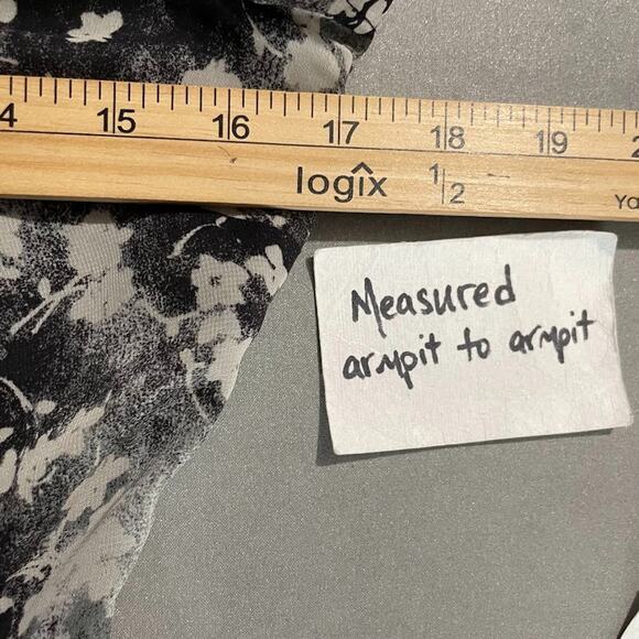 Simply Vera Wang Size XS Black Floral Chiffon Dress Whimsigoth Fairy Romantic - Picture 13 of 16